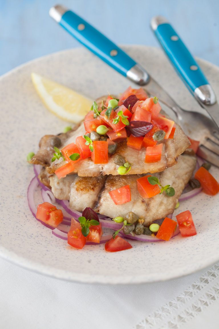 Pan-fried Lemon Bluefish with Caper-Tomato Salsa – Cooking Melangery